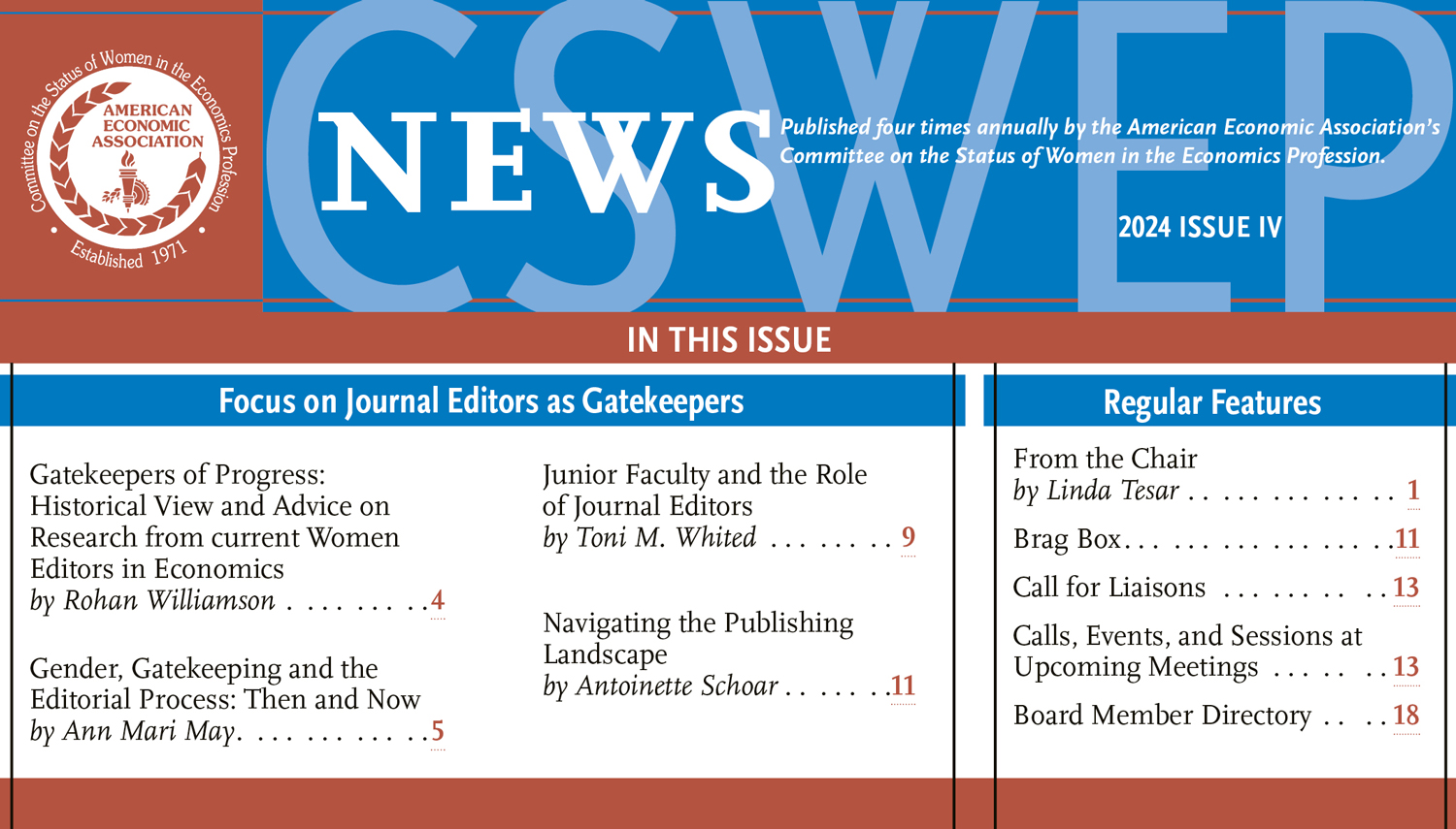 CSWEP News - Masthead